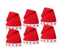 Bonnet de Père Noël lumineux LED - SOMULTI - Lot de 6 - Étoiles lumineuses - Tissu doux - Taille adulte