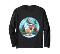 Bonnet de Père Noël Mignon et drôle avec Renne Manche Longue