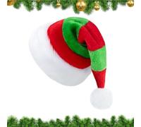 Bonnet de Père Noël pour adulte Couvre-chef doux, rouge et vert avec un | bonnets de Noël unisexes épaissis pour les fêtes d'hiver, bureau, Nouvel An, réunions festives