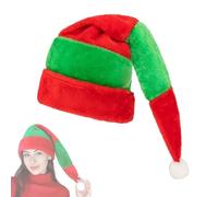 Bonnet de Père Noël rayé pour adulte - Chapeaux amusants d'hiver de Noël - Bonnet de Noël pour le Nouvel An, accessoires photo, bonnet long en peluche