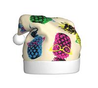 Bonnet de Père Noël rétro en forme d'ananas - Bonnet de Noël tricoté pour adulte - Pour homme et femme