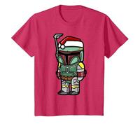 Bonnet de Père Noël Star Wars, Dessin animé Boba Fett T-Shirt, Enfant, Rouge Chiné, 4 Ans