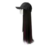Bonnet de perruque Bonnet de perruque couleur mise en évidence, longue et lisse, réglable, à la mode, perruque naturelle et réaliste avec chapeau Chapeau de perruque(A)
