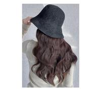Bonnet de perruque Bonnet de perruque for femme, bonnet de perruque marron et noir, bonnet de perruque ondulé, perruque en fibre synthétique résistante à la chaleur d'aspect naturel, adaptée à une uti
