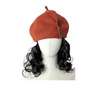 Bonnet de perruque Bonnet de perruque for femme, bonnet de perruque marron et noir, bonnet de perruque ondulé, perruque en fibre synthétique résistante à la chaleur d'aspect naturel, adaptée à une uti