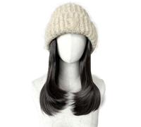 Bonnet de Perruque Bonnet de perruque for femme, bonnet de perruque tricoté, bonnet de perruque à cheveux longs, perruque en fibre synthétique résistante à la chaleur d'aspect naturel, adaptée à une u