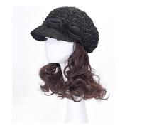 Bonnet de perruque Bonnet de perruque for femmes, bonnet de perruque marron noir, perruque en fibre synthétique résistante à la chaleur d'aspect naturel for les loisirs en plein air Chapeau de perruqu