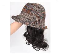 Bonnet de Perruque Bonnet de perruque ondulé, perruque for femme, bonnet de perruque marron et noir, perruque en fibre synthétique résistante à la chaleur d'aspect naturel, adaptée à une utilisation q