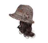 Bonnet de perruque Bonnet de perruque ondulé, perruque for femme, bonnet de perruque marron et noir, perruque en fibre synthétique résistante à la chaleur d'aspect naturel, adaptée à une utilisation q