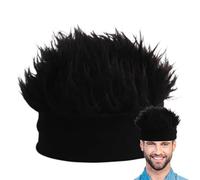 Bonnet de perruque - Bonnet tricoté hip-hop amusant pour homme et femme | Chapeau en fourrure style baseball, cheveux courts respirants et doux, accessoire de fête amusant, cosplay, usage quotidien
