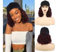 Bonnet de perruque bou moyen à long pour femme pour un usage quotidien avec une coiffure naturelle Femmes(Red)