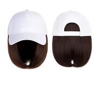 Bonnet de perruque Casquette de Baseball Perruque Chapeau Synthétique avec Cheveux Perruque Naturellement Casquette avec Perruque Chapeau Perruques Bobo Réglable Femmes Chapeau de perruque(5)
