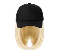 Bonnet de perruque Casquette de Baseball Perruque Chapeau Synthétique avec Cheveux Perruque Naturellement Casquette avec Perruque Chapeau Perruques Bobo Réglable Femmes Chapeau de perruque(11)