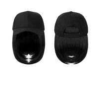 Bonnet de perruque Casquette de Baseball Perruque Chapeau Synthétique avec Cheveux Perruque Naturellement Casquette avec Perruque Chapeau Perruques Bobo Réglable Femmes Chapeau de perruque(2)