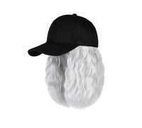 Bonnet de perruque Casquette de baseball perruque courte bouclée casquette de baseball synthétique cheveux perruque naturel chapeau noir perruques naturellement synthétique réglable Chapeau de perruqu