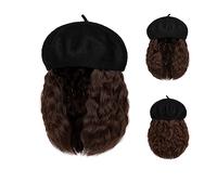 Bonnet de perruque Casquette de baseball perruque courte bouclée casquette de baseball synthétique cheveux perruque naturel chapeau noir perruques naturellement synthétique réglable Chapeau de perruqu