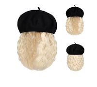 Bonnet de perruque Casquette de baseball perruque courte bouclée casquette de baseball synthétique cheveux perruque naturel chapeau noir perruques naturellement synthétique réglable Chapeau de perruqu