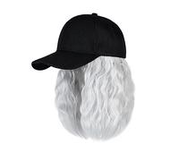 Bonnet de perruque Casquette de baseball perruque courte bouclée synthétique casquette de baseball cheveux perruque naturel noir tricot chapeau perruques naturellement synthétique réglable Chapeau de