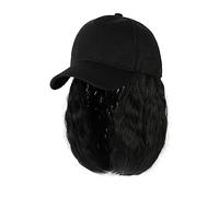 Bonnet de perruque Casquette de baseball perruque courte bouclée synthétique casquette de baseball cheveux perruque naturel noir tricot chapeau perruques naturellement synthétique réglable Chapeau de