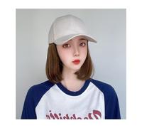 Bonnet de perruque Casquette de Baseball perruque femme courte boucle intérieure Bob perruque chapeau une pièce casquette à visière perruque casquette de Baseball avec cheveux Chapeau de perruque(A)