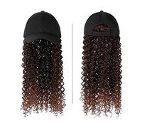 Bonnet de perruque Casquette de Baseball Perruque Synthétique Longue Bouclée Perruques Chapeau Perruque Naturel Noir/Brun Cap Avec Cheveux for Femmes Chapeau de perruque(F989)