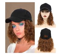 Bonnet de perruque Casquettes de perruque for femmes, casquettes de perruque ondulées, casquettes de perruque de casquette de Baseball, adaptées aux soirées à thème quotidiennes, aux concerts, aux ren