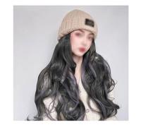 Bonnet de perruque Chapeau de perruque tricoté, chapeau de perruque bouclé ondulé, chapeau de perruque réaliste naturel, chapeau de perruque de cheveux longs for femmes, adapté aux loisirs de plein ai