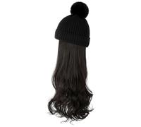 Bonnet de perruque Chapeau perruque Extensions de cheveux amovibles perruque cheveux longs bouclés amovible mode bonnet naturel réaliste perruque casquette Chapeau de perruque(A)