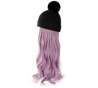 Bonnet De Perruque Chapeau perruque Extensions de cheveux amovibles perruque cheveux longs bouclés amovible mode bonnet naturel réaliste perruque casquette Bonnets De Perruque Pour Femmes(D)