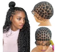 Bonnet de perruque en dentelle complète avec grille pré-sectionnée, bande élastique et filet de tissage Cornrow pour extensions de cheveux