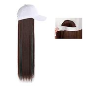 Bonnet de perruque Longue ligne droite chapeau perruque point culminant cheveux perruques naturel connecter synthétique casquette de Baseball cheveux perruque chapeau perruque réglable for les femmes
