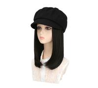Bonnet de perruque Perruque Chapeau Amovible Perruque Ajustable Amovible Perruque Chapeau Femme Une Pièce À La Mode Cheveux Courts Raides Chapeau Octogonal Chapeau de perruque(B)