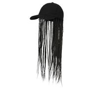 Bonnet de perruque Perruque chapeau femmes cheveux longs raides chapeau à pointe mode naturel réaliste perruque chapeau for noir blanc femmes synthétique tresses chapeau perruque Chapeau de perruque(A