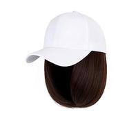 Bonnet de perruque Perruque de Baseball courte ondulée perruque Bob synthétique blanc/noir chapeau perruques casquette avec cheveux naturel connecter casquette de Baseball réglable Chapeau de perruque