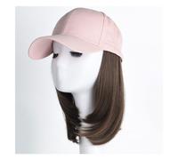 Bonnet de Perruque Perruque de chapeau for femmes, casquette de Baseball rose, chapeau de perruque marron et noir, adapté aux soirées à thème quotidiennes et aux loisirs de plein air Chapeau de Perruq