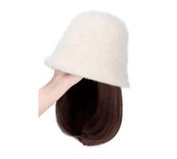 Bonnet de Perruque Perruque for femme, bonnet de perruque ondulé, bonnet de perruque marron et noir, perruque en fibre synthétique résistante à la chaleur d'aspect naturel, adaptée à une utilisation q