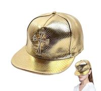Bonnet de Rap - Chapeau Urbain doré Brillant inspiré des années 80 | Chapeau réglable décontracté pour soirées en Club, événements musicaux, Excursions de Vacances, Costume, Spectacle de Danse,