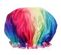 Bonnet de Réutilisable Grand Format en Satin Peva pour Femmes et Hommes | Élastique Confortable, Taille Adaptée à Plupart des Têtes, Design Imperméable