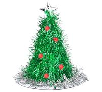 Bonnet de Sapin de Noël Adultes Chapeau de Fête Amusant Chapeau de Père/Mère Noël Décoration Guirlande et Etoile Accessoire de Déguisement de Noëls Couvre-Chef de Noëls Cosplay pour Hommes Femmes