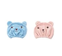 Bonnet de séchage de cheveux en microfibre, joli petit ours, serviette en microfibre, sèche rapidement, chapeau de douche, serviettes enveloppées, bonnet de bain, accessoires de salle de bain Capuchon