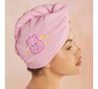 Bonnet de séchage des cheveux en polaire de corail brodé d'un joli ours, cadeaux, pour la décoration de la salle de bain à la maison, utilisation estivale du bonnet de cheveux Taille UniqueAnimal,Cart