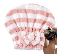 Bonnet de séchage pour cheveux bouclés,bonnet de séchage pour cheveux - Serviette à cheveux douce à séchage rapide,Fournitures de séchage de cheveux, serviette enveloppante absorbante rayée pour cheve