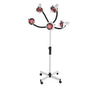 Bonnet de séchage pour coiffeur, 5 têtes infrarouges, lampe chauffante avec pied, 750 W, sèche-cheveux 40-80 °C, hauteur réglable de 112 à 136 cm, blanc