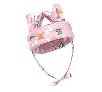 Bonnet de sécurité pour bébé - Doux et confortable - Pour les bébés rampant - Design réglable - Confortable à porter - Convient pour apprendre à marcher, marcher et courir - Motif animal rose