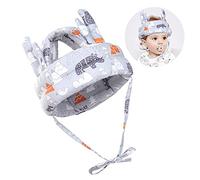Bonnet de sécurité pour bébé - Doux et confortable - Pour les bébés rampant - Design réglable - Confortable à porter - Convient pour apprendre à marcher, marcher et courir - Motif animal gris