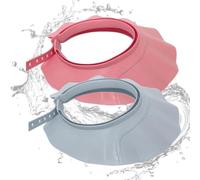 Bonnet de shampoing pour - 24 x 4 cm, visière de douche, visière avec | bandeau pour la tête, protection imperméable pour coussin d'air | Ensemble bleu rose de 2 pièces, bouclier de sac