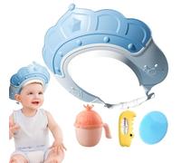 Bonnet de shampooing pour , visière de bain avec jauge de température de l'eau et tasse de shampooing, bonnet de shampooing avec brosse à shampooing pour le lavage des cheveux, la douche, la