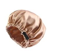 Bonnet De Soie Bonnet de cheveux en Satin for dormir, Invisible, plat, Imitation soie, rond, soins capillaires, couvre-chef for femme, cérémonie, bouton réglage, chapeau nuit(Khaki)