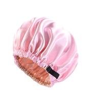Bonnet De Soie Bonnet de cheveux en Satin for dormir, Invisible, plat, Imitation soie, rond, soins capillaires, couvre-chef for femme, cérémonie, bouton réglage, chapeau nuit(Pink)