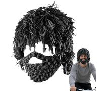 Bonnet de style punk - Perruque de cheveux raides 150g | Barbe tricotée, bonnet de cosplay de vacances pour les festivals de voyage hommes femmes photographes amateurs de cosplay fêtes costumées masca